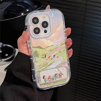 卡通可愛小新春遊適用OPPOA5PRO手機殼A3活力版A2新款A1/A97/A92/A93小清新A58/A55/A32防摔A36全包A72保護套