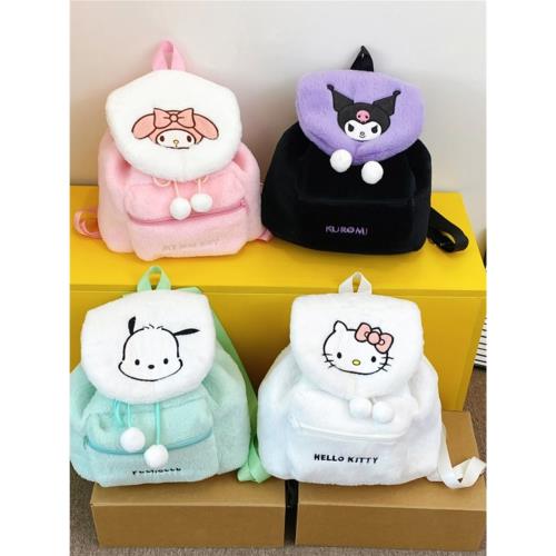 新款可愛毛絨背包大容量女孩子戶外出游小學生可愛寶寶雙肩包兒童