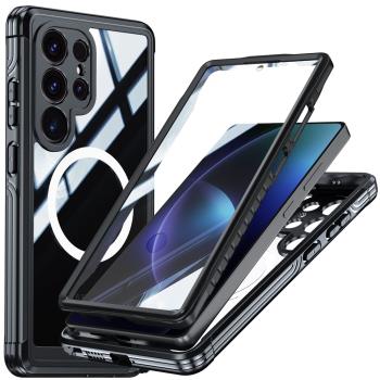 適用三星S25ULTRA三防手機殼GALAXY S25FE磁吸手機套Magsafe無線充電透明手機保護套S25PLUS殼膜一體氣囊防摔