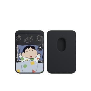 新款magsafe磁吸卡包適用蘋果iphone13promax皮革14plus同款15p真皮卡套12mini卡通手機殼皮質配件門禁卡配件