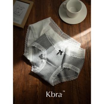 Kbra法式軟蕾絲舒適無痕內褲女士2025新款純棉襠中腰包臀三角褲