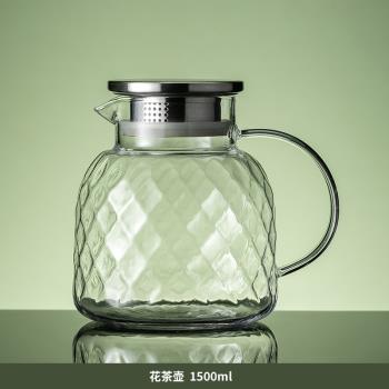 水壺玻璃高硼矽水壺家用耐高溫泡茶壺冷泡瓶涼水杯冰箱涼水壺套裝