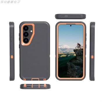 適用三星s22Ultra歐美三防手機殼s23Ultra撞色機器人s21Ultra雙面防摔s23Plus磨砂矽膠s21+保護套s22防滑鎧甲