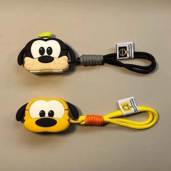 卡通高飛布魯託狗狗AirPods1/2代新款AirPods4蘋果AirPods3掛繩耳機套無線藍牙耳機殼Airpodspro2全包耳機盒
