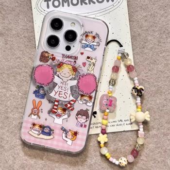 卡通啦啦隊CoCo醬適用於蘋果16手機殼iPhone15ProMax防摔14pro可愛13plus矽膠12pro創意11pm趣味xr保護套78p