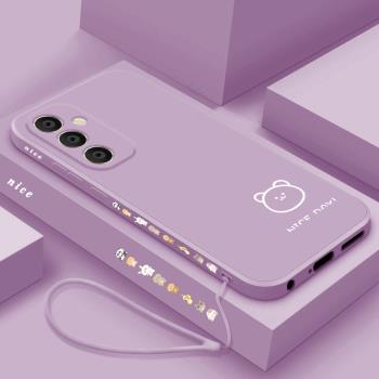 適用三星a55手機殼新款Galaxy A55液態矽膠軟殼男女款Samsung鏡頭全包防摔保護套5G個性簡約外殼線條小兔