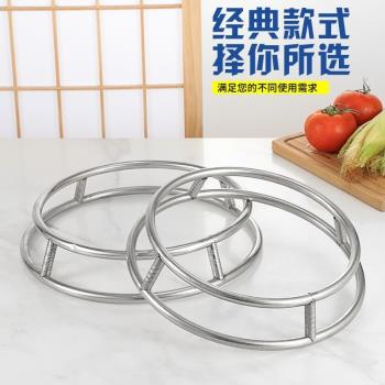 不銹鋼鍋架漏勺架子圓管炒鍋架廚房鍋架雙層鍋墊隔熱墊防燙置物架