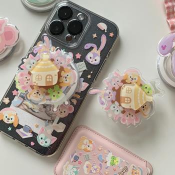 旋轉房子磁吸支架卡包適用蘋果16PRO/12手機殼14pm/13mini個性xsmax/iPhone15/11卡通XR/6可愛8plus矽膠SE2/3