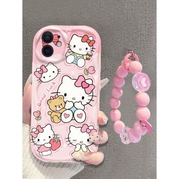 適用蘋果11手機殼女新款手鏈可愛卡通iPhone11promax保護套11PRO防摔全包11por網紅11矽膠蘋果11promax保護殼