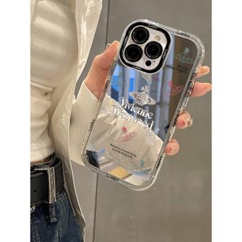 ins西太后支架適用蘋果16手機殼iPhone15promax/iphone13鏡面奶油12女14高階XSMAX全包XR矽膠8plus+防摔7新款