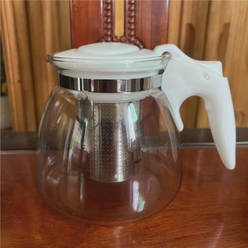 紫丁香金熊耐熱玻璃茶壺過濾網花果茶壺茶吧機泡茶壺彩色水壺茶具