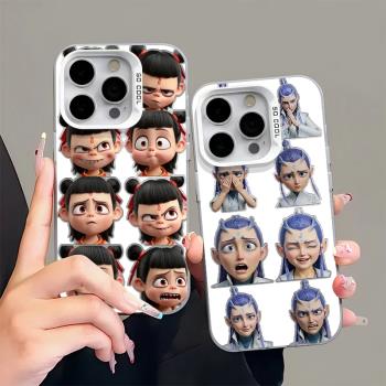 哪吒表情包適用OPPOA5PRO手機殼新款OPPP鐳射彩銀A2/3PRO動漫A97/72/56S防摔A57/58X敖丙A55/53S保護k11/12套