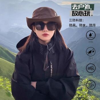 沖鋒衣2024秋冬新款情侶三合一男女外套潮牌戶外運動防風防水夾克