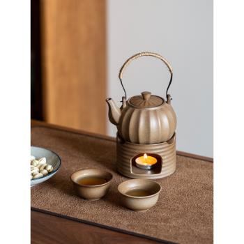 茶壺提樑壺粗陶功夫茶家用泡茶壺溫茶爐套裝單壺復古柴燒圍爐茶具