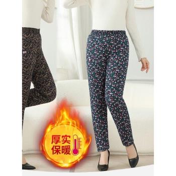 中老年駝絨棉褲男女高腰加絨保暖褲老人三層加厚奶奶寬松棉褲防寒