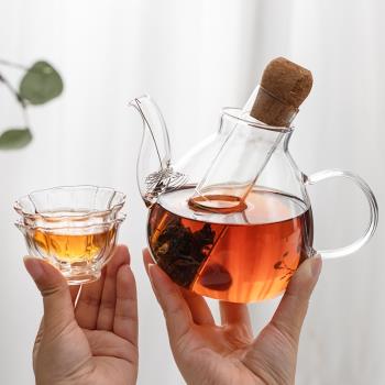 高硼矽圍爐電陶爐煮茶壺耐高溫功夫壺養生壺明火玻璃壺一人飲花茶