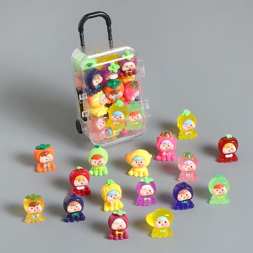 可愛迷你水果崽多妹立體混款擺件diy行李箱兒童禮物裝飾樹脂配件