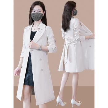 女裝中長款流行外套韓版寬松風衣