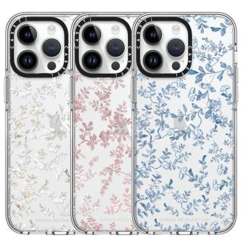 CASETi手機殼聯名博物館白色小碎花黑框適用蘋果iPhone16Promax華強北15女13新款12明星同款11鏡面磁吸14Plus