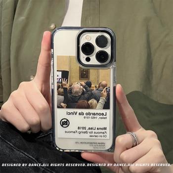 適用於蘋果16promax手機殼潮牌標簽iphone13promax高階感8plus小紅書女15矽膠12情侶不會撞殼新款X防摔透明軟