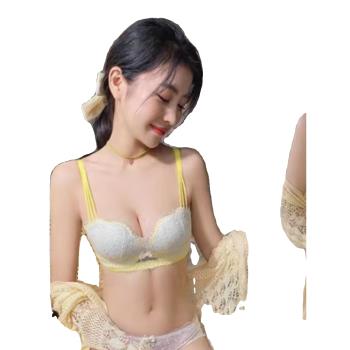 乳膠嬰兒棉內衣女蕾絲性感小胸聚攏法式AB半杯無鋼圈少女士文胸罩