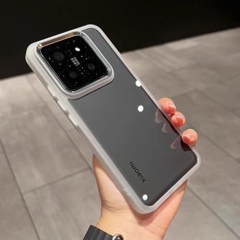【防摔升級】輕奢高品質手機殼適用小米15Ultra亞克力小米15pro金屬鏡框全包透明14男女新品簡約磁吸鈦灰商務