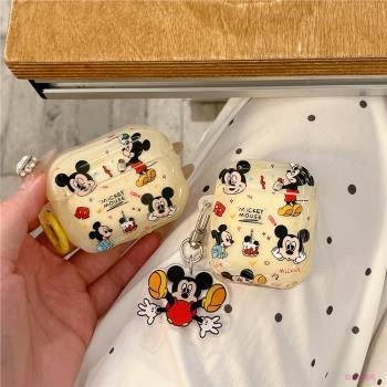 可愛卡通米奇米老鼠適用蘋果耳機保護套airpods4無線藍牙耳機殼airpods pro2二代ipod耳機盒airpods3保護殼