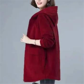 清倉撿漏外貿尾單剪標出口原單燈芯絨外套女裝中長款春秋新款上衣