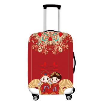 新款結婚行李箱套 紅色拉桿箱保護套 高彈力陪嫁箱新娘嫁妝床包