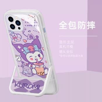 珍珠庫洛米適用三星s22ultra手機殼矽膠可愛s23隱形支架s21+卡通s20fe少女a54a53a52a34保護套note20全包s10+