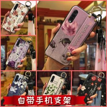 適用於LG Velvet 4G/5G手機殼掛繩保護殼手機套腕帶殼TPU矽膠潮女