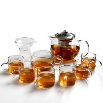 加厚玻璃茶壺泡茶壺過濾煮茶壺耐高溫燒水家用耐熱花茶壺套裝茶具