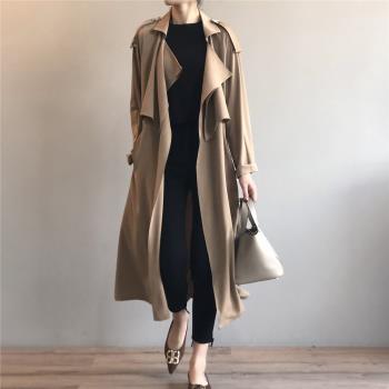 風衣2025新款中長款流行女裝高階氣質垂感春秋外套薄款女韓版寬松