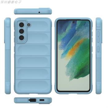 加厚矽膠適用三星s21FE鏡頭全包防摔手機殼磨砂膚感彩色TPU保護套