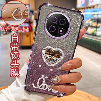 適用OPPO A5pro手機殼5G鑲鉆LOVE字母oppoa5pro鏡子指環PKP110旋轉支架保護套防摔軟膠鏡頭全包邊女款