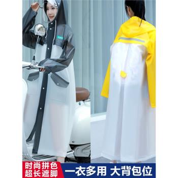 時尚可揹包電動車雨衣男女長款防暴雨電瓶車戶外徒步騎行連帽雨披