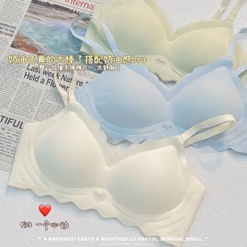 無鋼圈薄款無痕內衣女小胸聚攏上託收副乳性感運動睡眠美背文胸罩