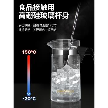 金灶TP-200大容量飄逸杯泡茶壺茶道杯耐熱玻璃茶壺水杯一鍵過濾壺