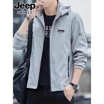 JEEP吉普2025新款春季潮牌韓版潮流外套男上衣服春秋休閑褂子夾克