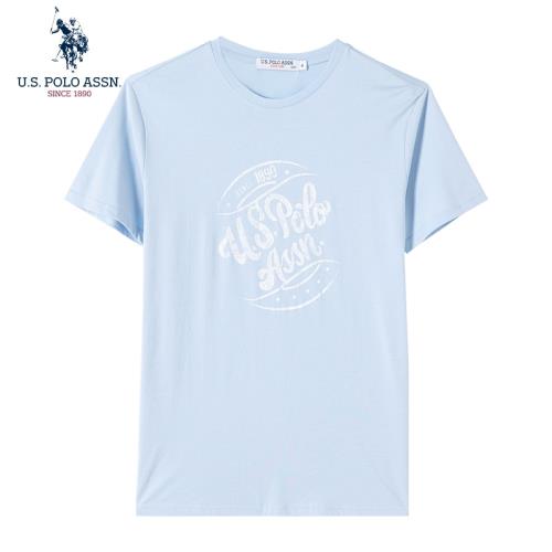 uspoloassn美國保羅夏季微彈男士短袖圓領t恤 透氣印花t恤打底衫