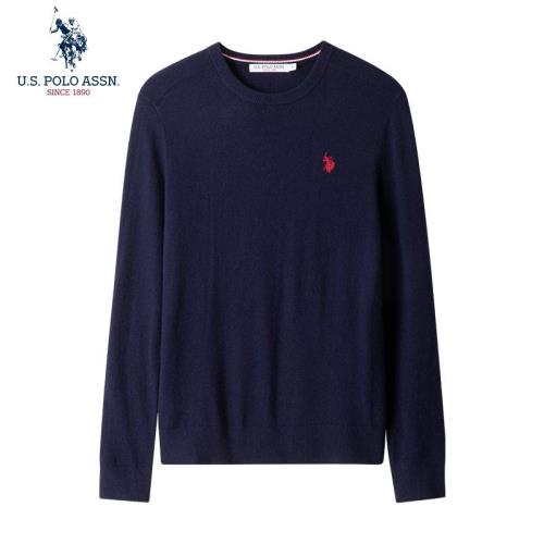 uspoloassn美國馬球協會 春秋男士圓領針織衫打底衫羊毛商務毛衣