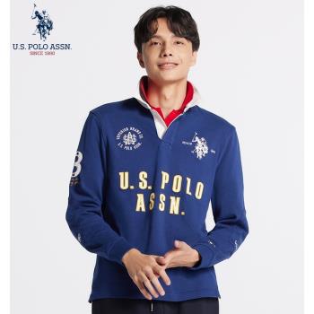 uspoloassn美國馬球協會 秋季男士刺繡翻領t恤純棉寬松長袖polo衫
