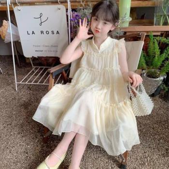 6Y165女童連衣裙夏季新款網紅洋氣夏裝小童女孩旗袍裙兒童公主裙