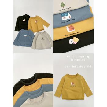 男寶寶打底衫春裝嬰兒衣服卡通可愛長袖上衣秋季女童圓領百搭T恤