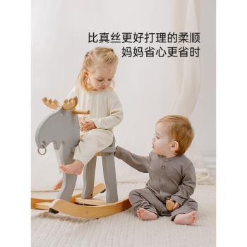 babylove嬰兒連體衣春秋季睡衣新生寶寶哈衣爬服羊毛內衣打底衣服