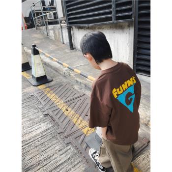 【博博豬】2025新款日系潮牌短袖童裝男童t恤兒童衣服男孩夏季ins