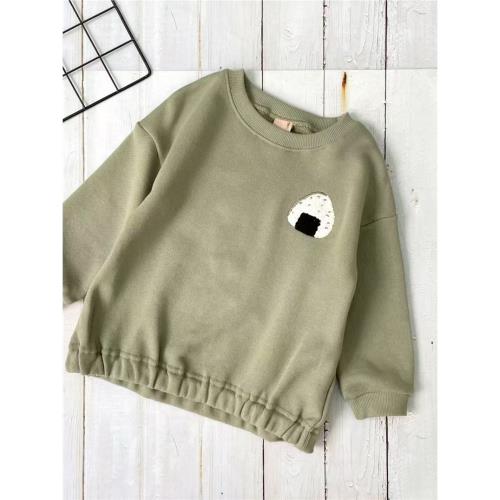 日單petit*main兒童毛圈衛衣飯團長袖套頭衛衣8130