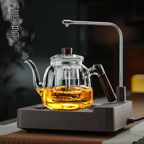 高茗自動上水電陶爐煮茶壺2025新款高端高硼硅玻璃燒水壺煮茶爐