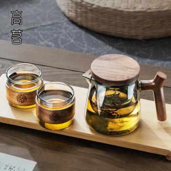 高茗玻璃泡茶壺2025新款茶水分離加厚耐高溫家用茶壺綠茶泡茶器