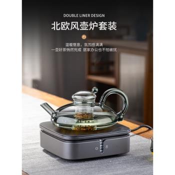 高茗輕奢財鼠壺下午茶北歐風創意茶具鼠尾壺耐熱玻璃花茶煮茶壺